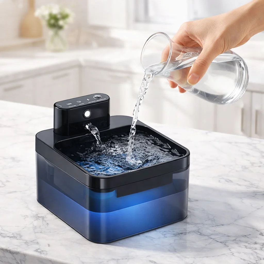 Setting up the wireless automatic cat water fountain - simple cord-free installation